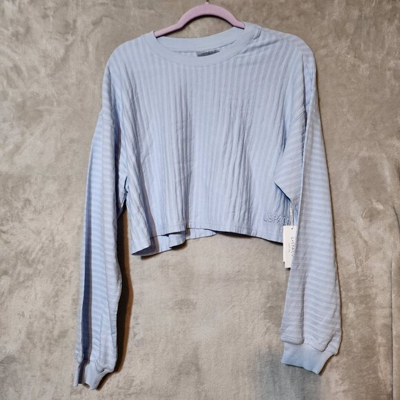 LSpace Casual Minimalist Everyday Workout Sporty Half Court Pullover Mist Blue M - Picture 3 of 4